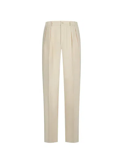 Tagliatore Mens Pleated Trousers Belt Loops Pockets In Neutral