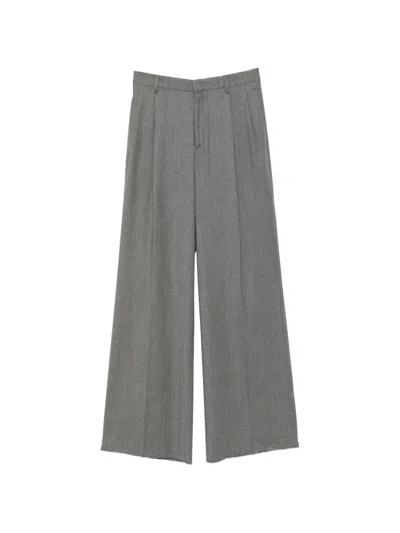 Tagliatore Pleated Wide-leg Trousers In Gray
