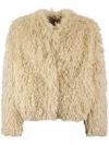 Tagliatore Plush Faux Fur Bomber Jacket In Brown