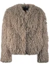 Tagliatore Plush Textured Bomber Jacket In Gray