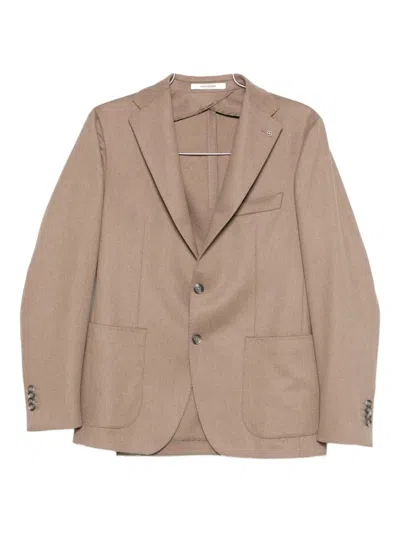 Tagliatore Pocket Button Jacket In Neutral