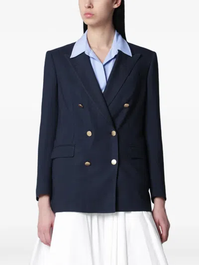 Tagliatore Pocket Double-breasted Blazer In Blue