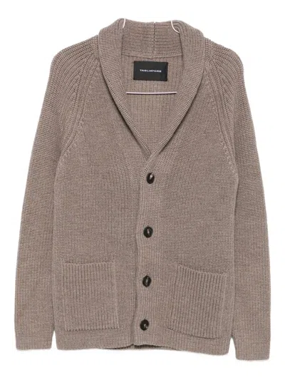 Tagliatore Pocket Shawl-collar Cardigan In Brown