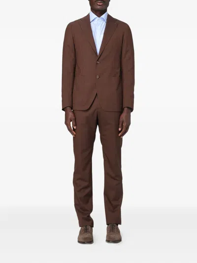 Tagliatore Pocket Suit In Brown