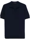 Tagliatore Keith Split Neck Polo Shirt In ブルー