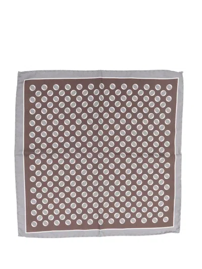 Tagliatore Pocket Square With Pattern For Jacket In Brown