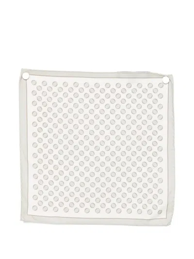Tagliatore Polka-dot Pocket Square In White