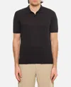Tagliatore Minimalist V-neck Polo Shirt With Pointed Collar In Black