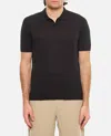 Tagliatore Minimalist V-neck Polo Shirt With Pointed Collar In Black