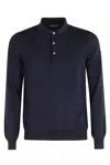 Tagliatore Refined Wool Polo Shirt With Classic Collar In Blue