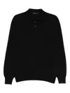 Tagliatore Wool Sweater With Polo Collar In Black