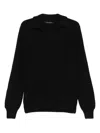 Tagliatore Polo-neck Wool Sweater In Black