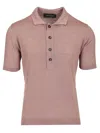 Tagliatore Lilac Silk-blend Polo Shirt Men In Violet