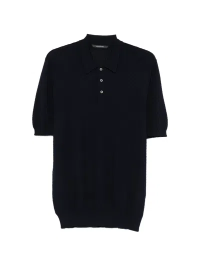 Tagliatore Pratt Textured-knit Polo Shirt In Multi