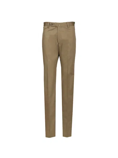 Tagliatore Pressed-crease Slim-fit Trousers In Neutral