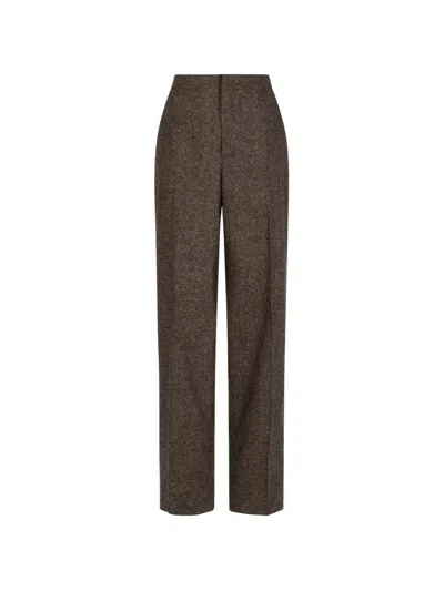 Tagliatore Pressed-crease Straight-leg Trousers In Brown