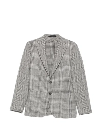 Tagliatore Prince Of Wales Check Blazer In Brown
