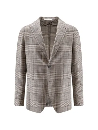 Tagliatore Prince Of Wales Check Blazer In Animal Print