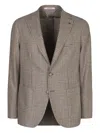 Tagliatore Monte Carlo Wool Buttoned Blazer In Brown