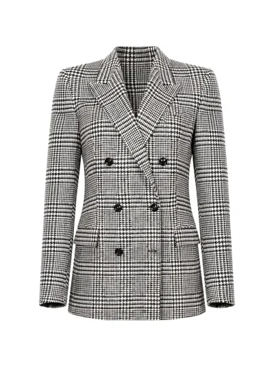 Tagliatore Prince Of Wales Check Double-breasted Blazer In Black