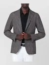 Tagliatore Prince Of Wales Check Jacket With Pockets In Gray