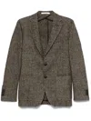 Tagliatore Prince Of Wales-patterned Blazer In Brown
