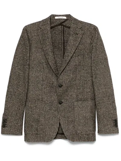 Tagliatore Prince Of Wales-patterned Blazer In Brown