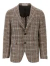 Tagliatore Prince Of Wales Single-breasted Blazer In Brown