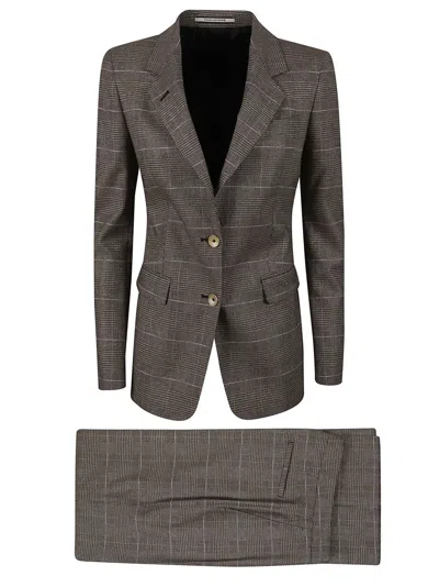 Tagliatore Prince Of Wales Suit In Gray