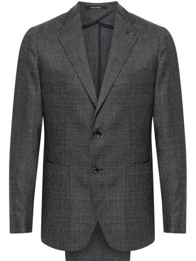 Tagliatore Prince Of Wales Suit In Grey