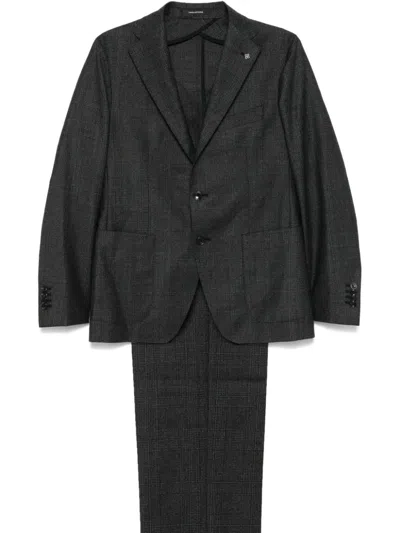 Tagliatore Prince Of Wales Suit In Grey