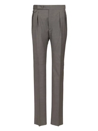 TAGLIATORE PRINCE OF WALES TROUSERS GREY