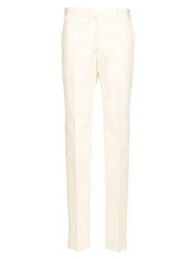 TAGLIATORE PRINCE OF WALES TROUSERS WHITE