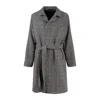 Tagliatore Prince Of Wales Virgin Wool And Cashmere Blend Coat In Gray