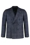 Tagliatore Prince-of-wales Wool Jacket In Blue