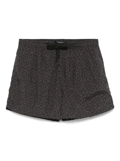 Tagliatore Printed Swim Shorts In Black