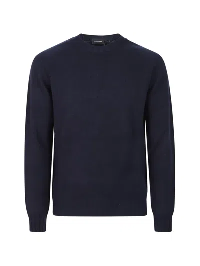 Tagliatore Raglan-sleeve Crew-neck Sweater In Blue