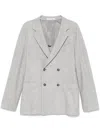 Tagliatore Double-breasted Tailored Wool Blend Jacket In Gray