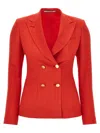 Tagliatore J-coral Double-breasted Blazer In Viscose In Red