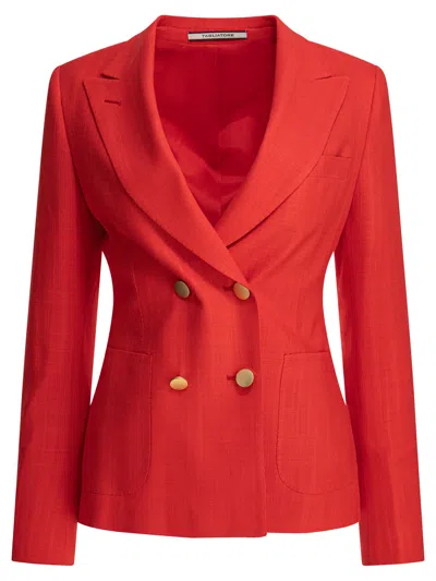 Tagliatore Red Lyocell Jacket