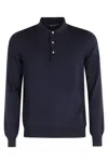 Tagliatore Refined Wool Polo Shirt With Classic Collar In Blue