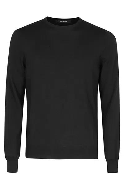 Tagliatore Regular Fit Crew Neck Sweater In Black