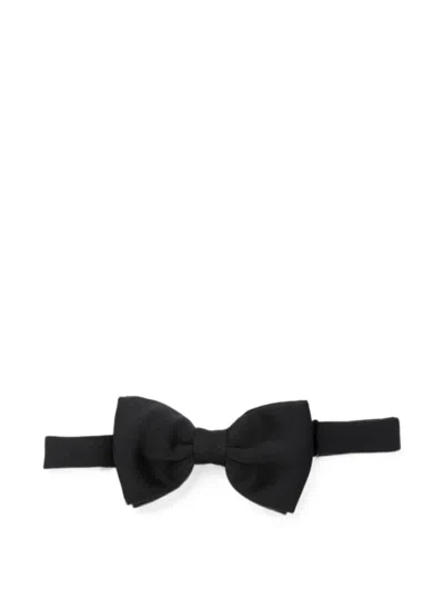 Tagliatore Ribbed Bow Tie In Black