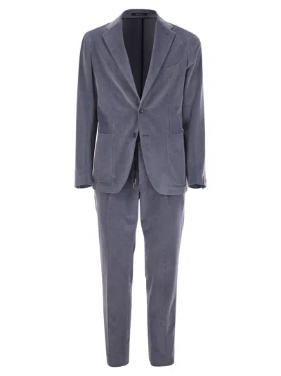 TAGLIATORE RIBBED COTTON AND CASHMERE SUIT