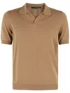 Tagliatore Basic Short-sleeved Cotton Polo Shirt In 中性色