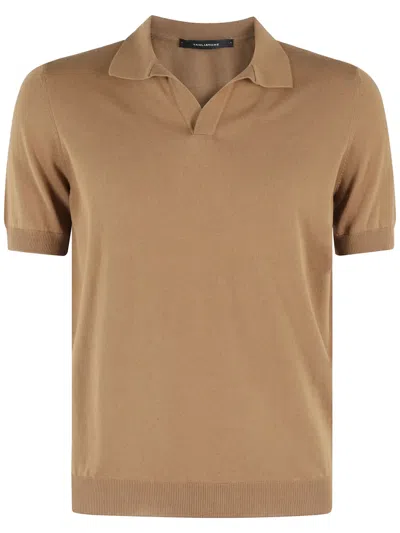 TAGLIATORE RIBBED DETAILING POLO SHIRT
