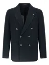 Tagliatore Peak-lapels Double-breasted Blazer In Blue