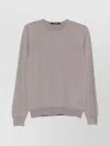 Tagliatore Ribbed Hem Long Sleeve Crew Neck Sweater In Animal Print