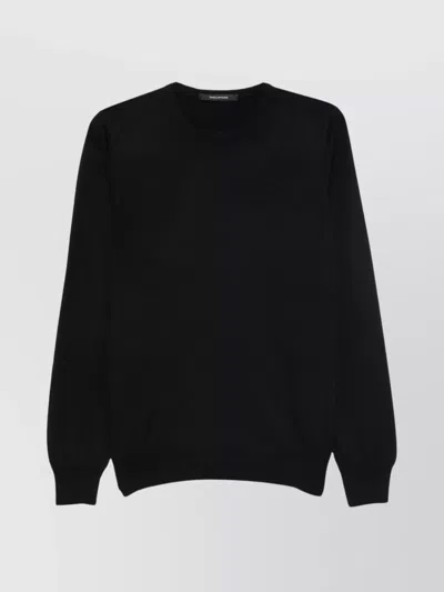 TAGLIATORE RIBBED HEM LONG SLEEVE CREW NECK SWEATER