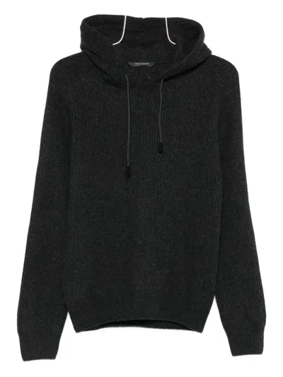 Tagliatore Ribbed Hoodie In Gray